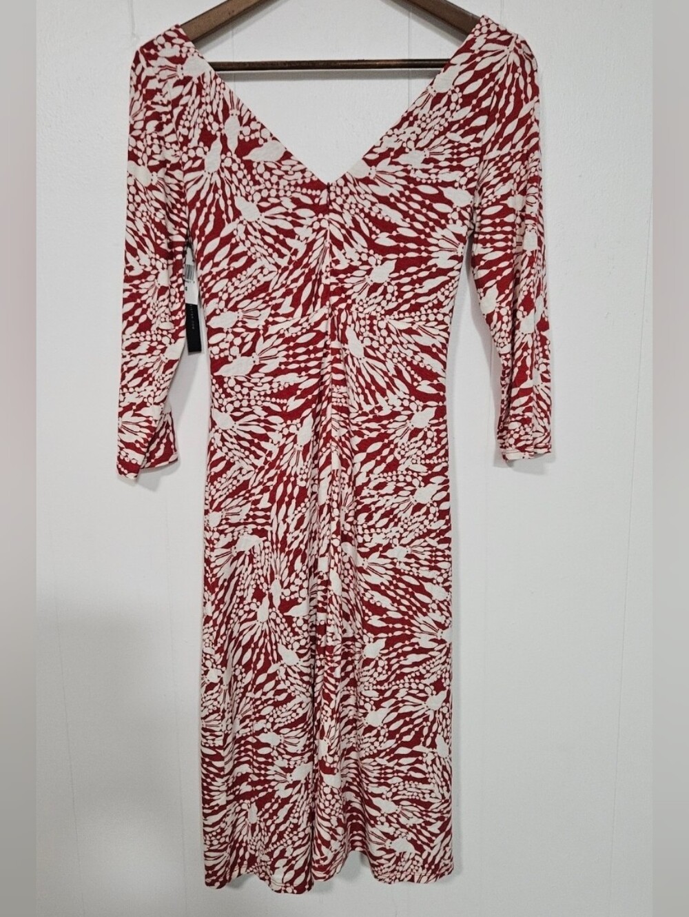 NWT David Meister  Printed V-Neck Wrap Dress - Picture 2 of 6